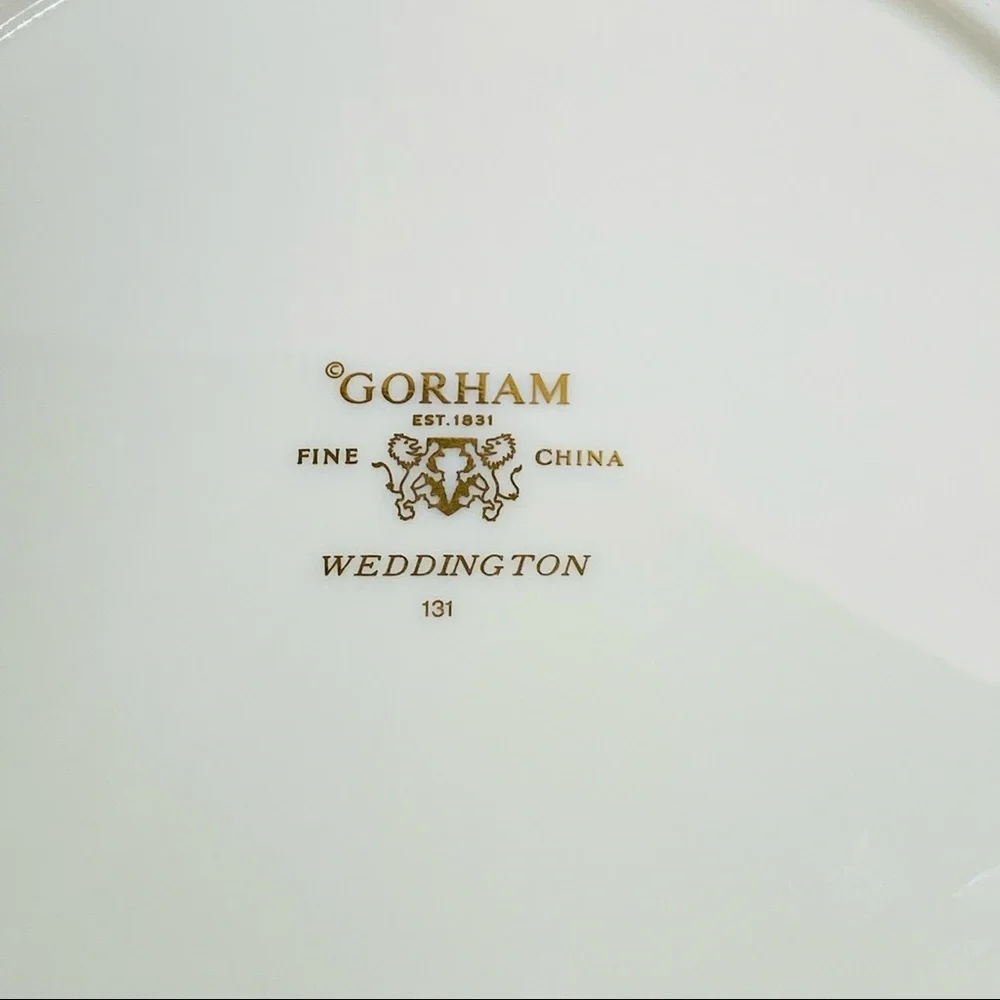 Gorham Weddington 10 5/8 inches dinner plate floral with silver trim Elegant